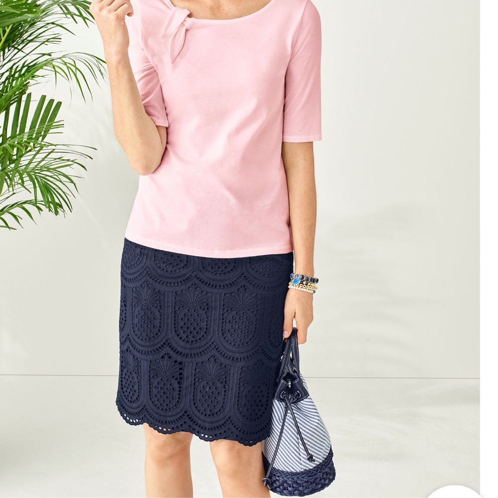 Talbots Eyelet Pineapple A-Line Women’s Skirts 4/6 Petite - Picture 6 of 15